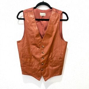 Men's Brown Leather Vest